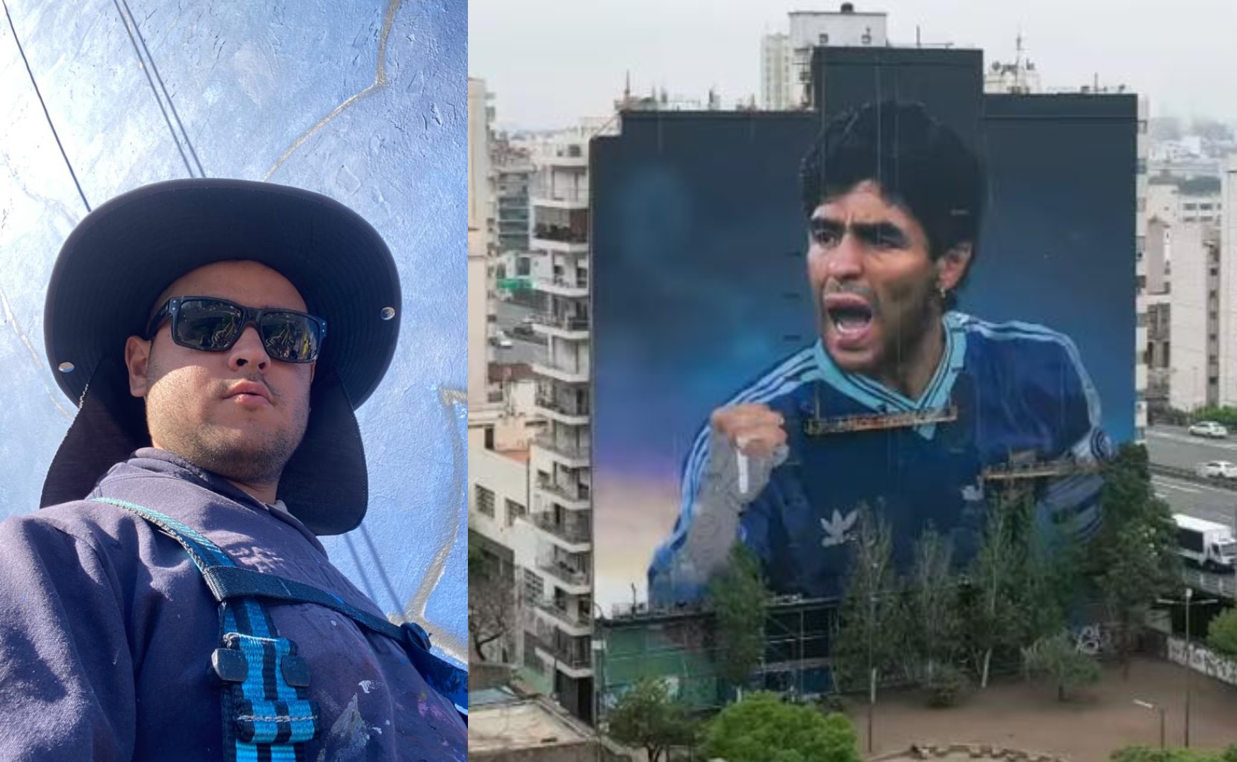 Mauricio Pepey Mural Maradona Constitución